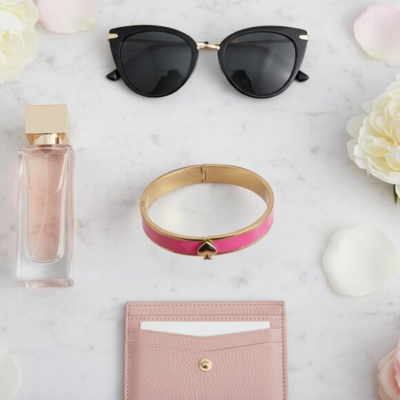 Kate Spade Pink and Gold Enamel Bangle - Flawed - Picture 6 of 7